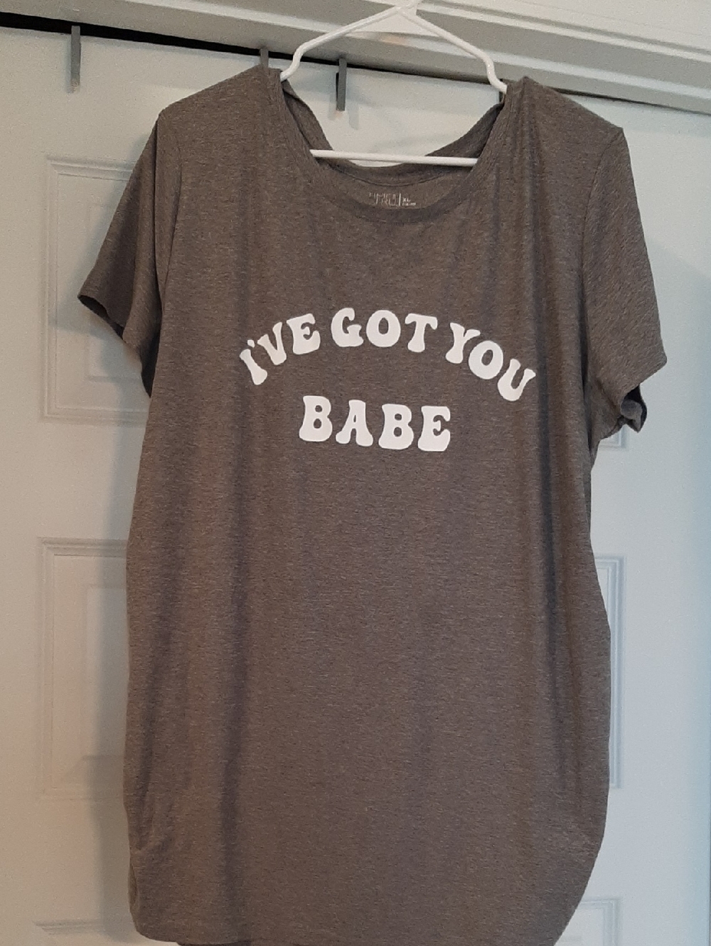 Time and Tru Grey Flowy Maternity Tee
